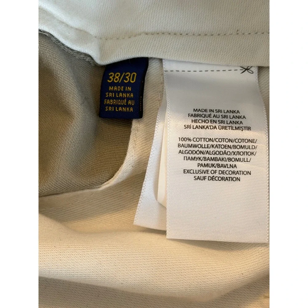 Polo Ralph Lauren‎ Classic Fit Chino Pants Khaki Mens 38x29 Flat Front - Picture 4 of 4